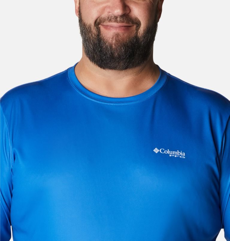 Men's Columbia PFG Terminal Tackle Fish Flag Long Sleeve Sweatshirts Blue | Plus Size CA-CC4A8